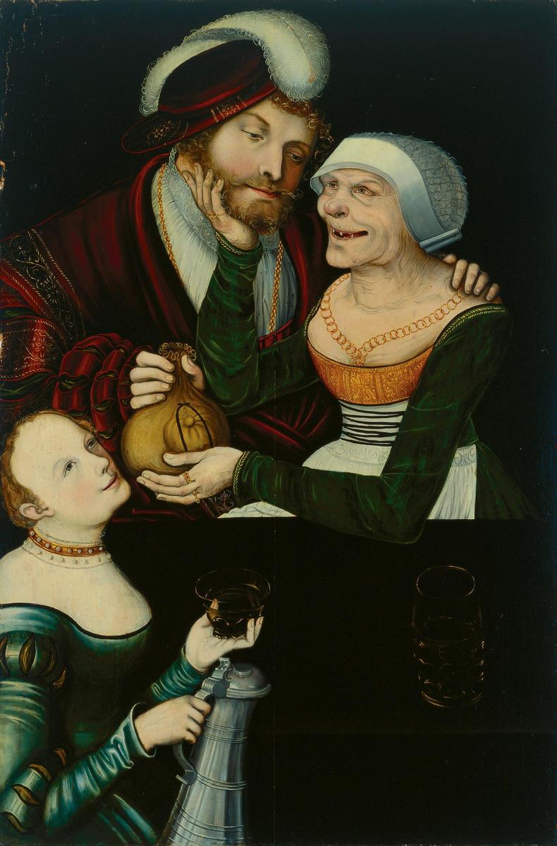 Lucas Cranach d.. - Ungleiches Paar 28Ve