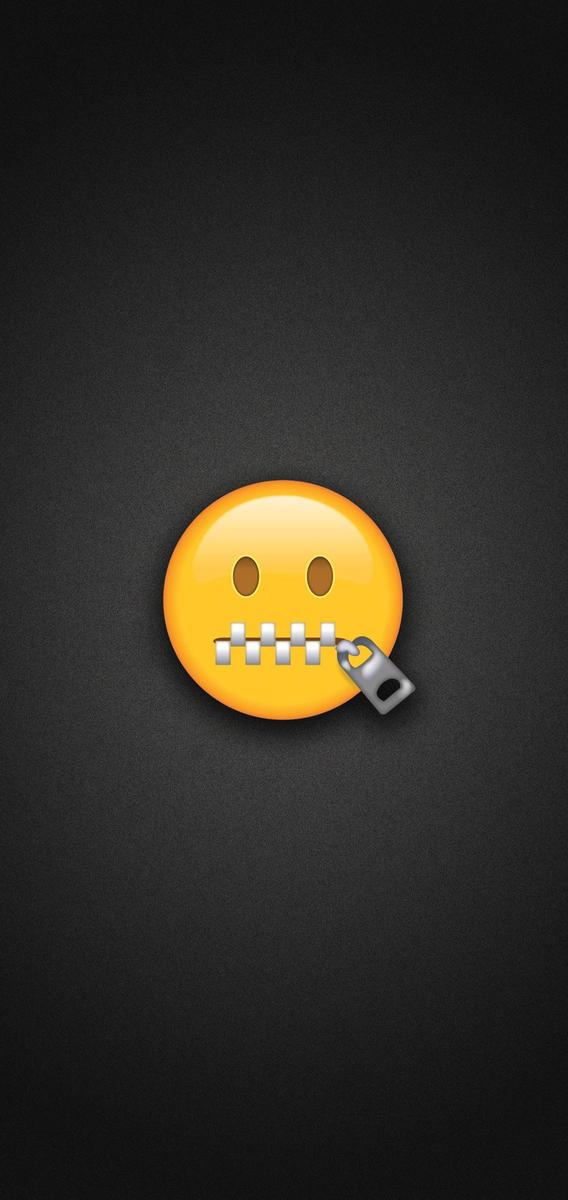 Zipper-Mouth-Face-Emoji-Phone-Wallpaper