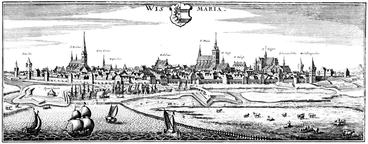 Matthaeus Merian sen.  Wismar Ansicht vo