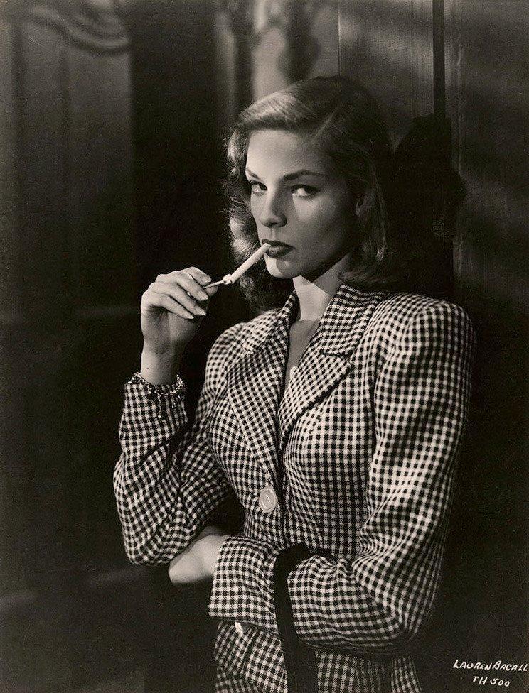 Lauren Bacall smoking