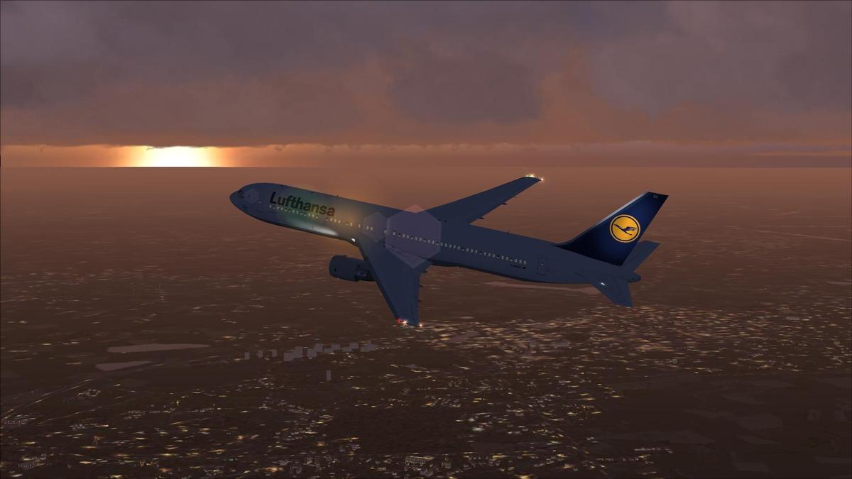 Lufthansa 767 Sonnenaufgang