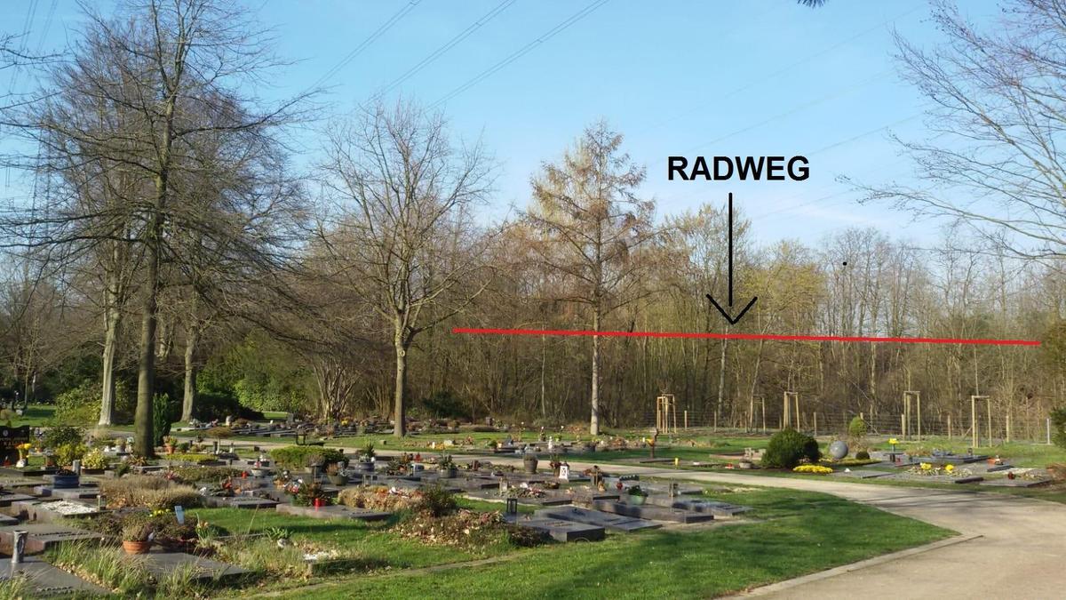 Friedhof mit Radweg