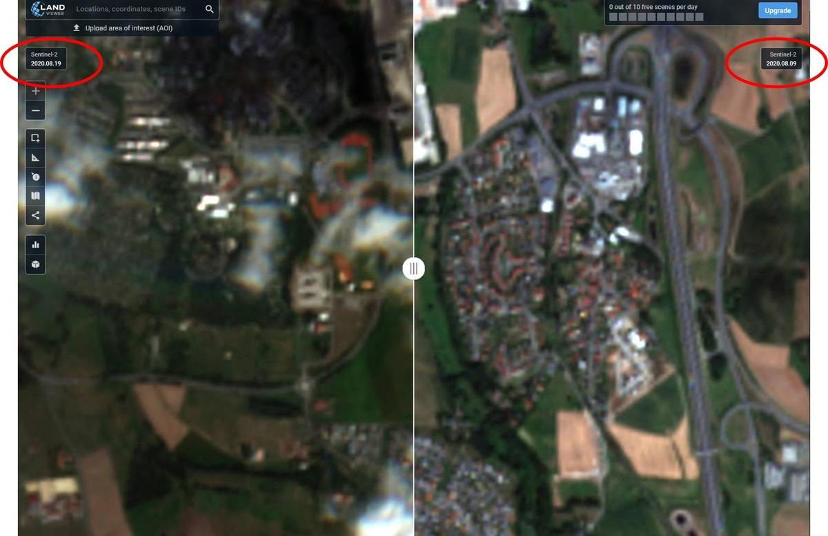Vergleich-Satellitenbilder EOS-Landviewe