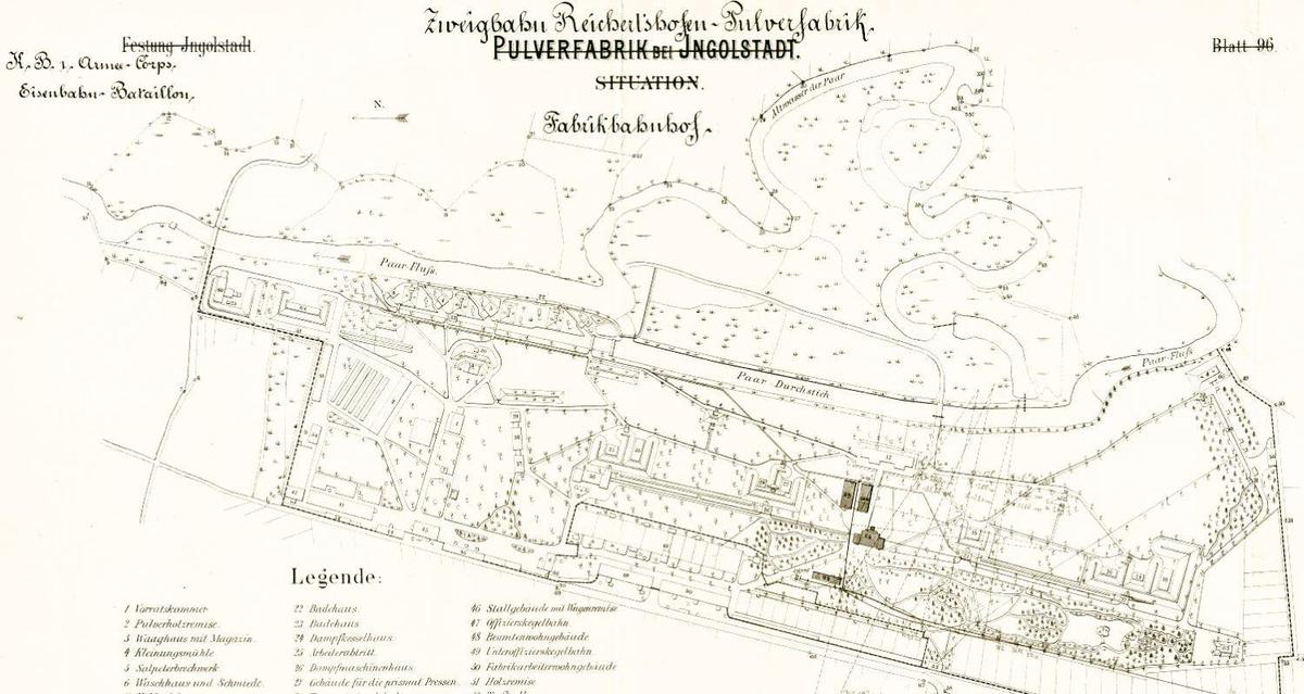 Pulverfabrik Ebenhausen  Stand ca. 1890 