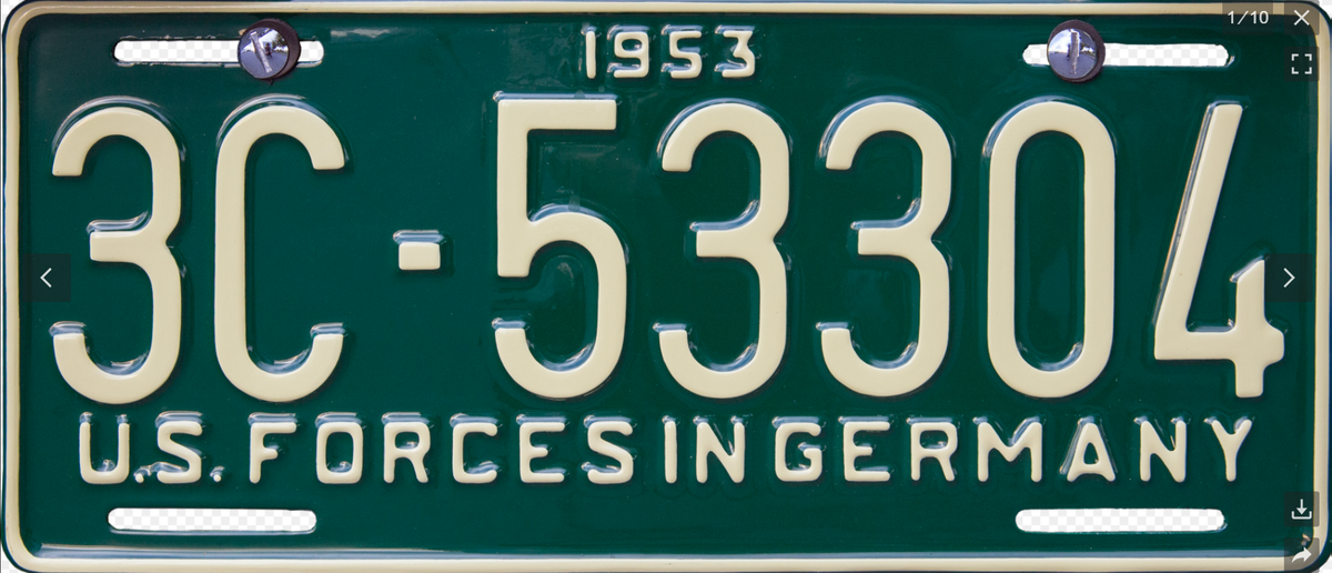 Kennzeichen US Forces Germany 1953