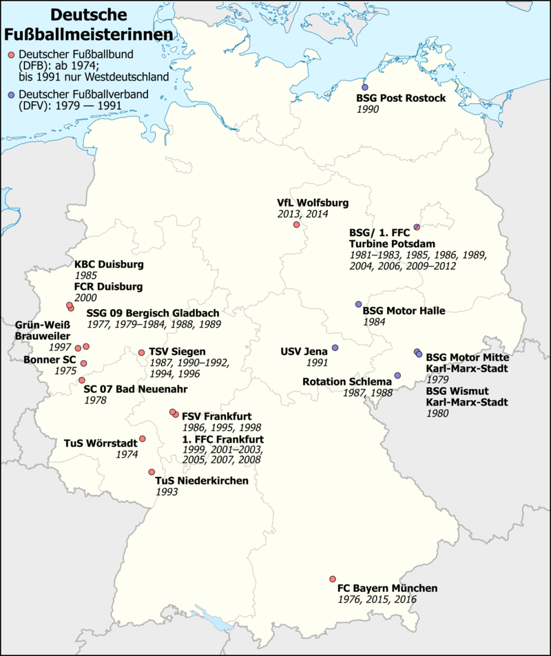 Karte DeutscheFussballmeisterinnen