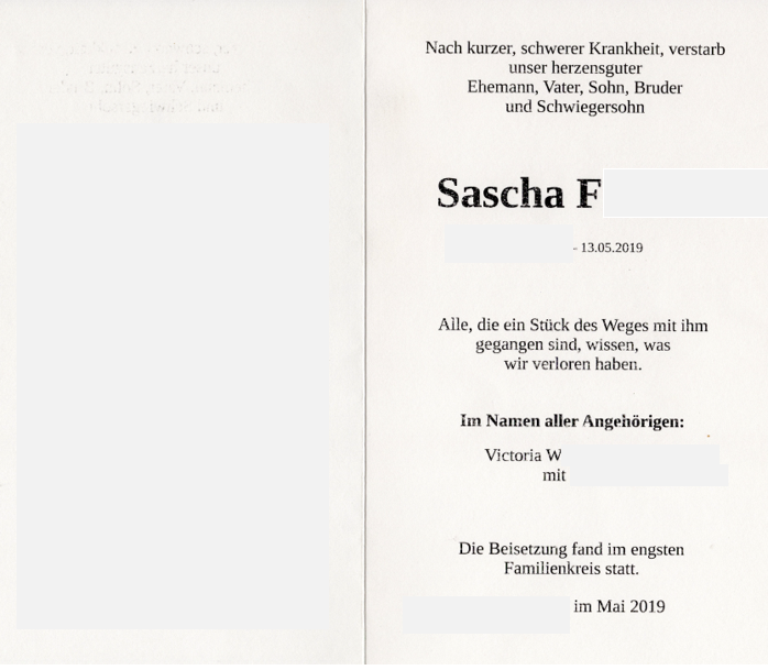 Sascha F Trauerkarte anonymisiert