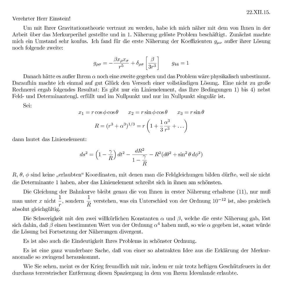 Schwarzschild Brief