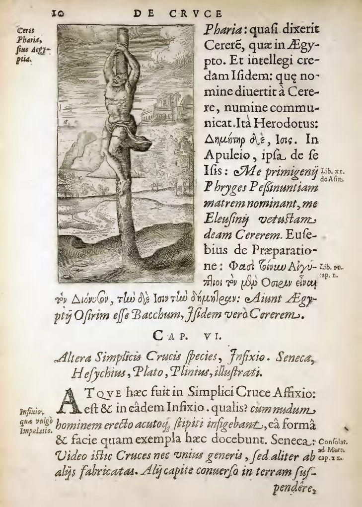 JUSTUS LIPSIUS 1594 De Cruce p 10 Tortur