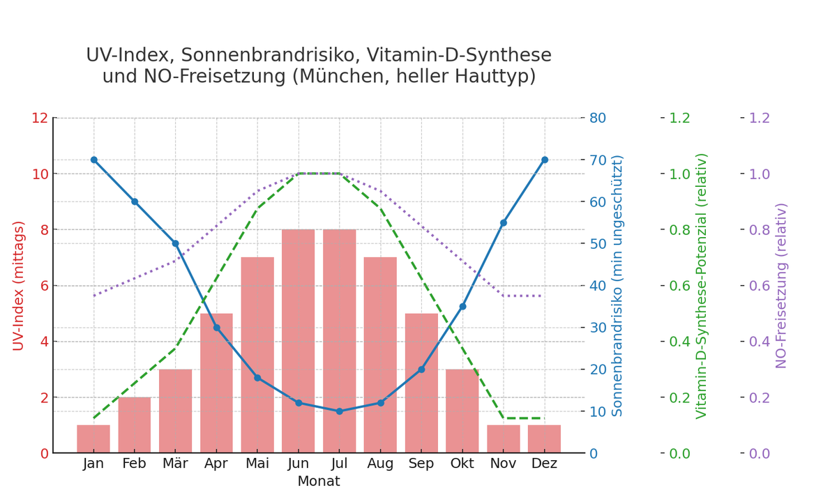 UV Index Sonnenbrandrisiko VitaminD NO M