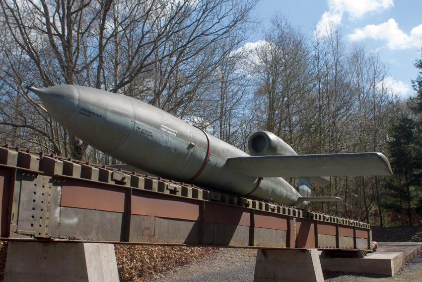 V1 flying bomb on ramp