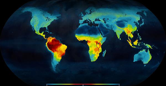 Map latitudinal gradient of biodiversity