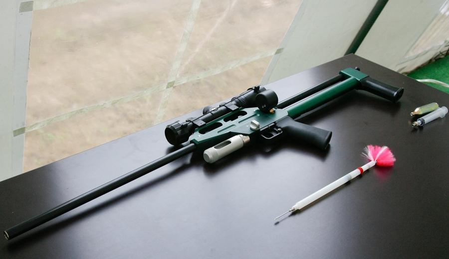 Air rifle with tranquilliser dart