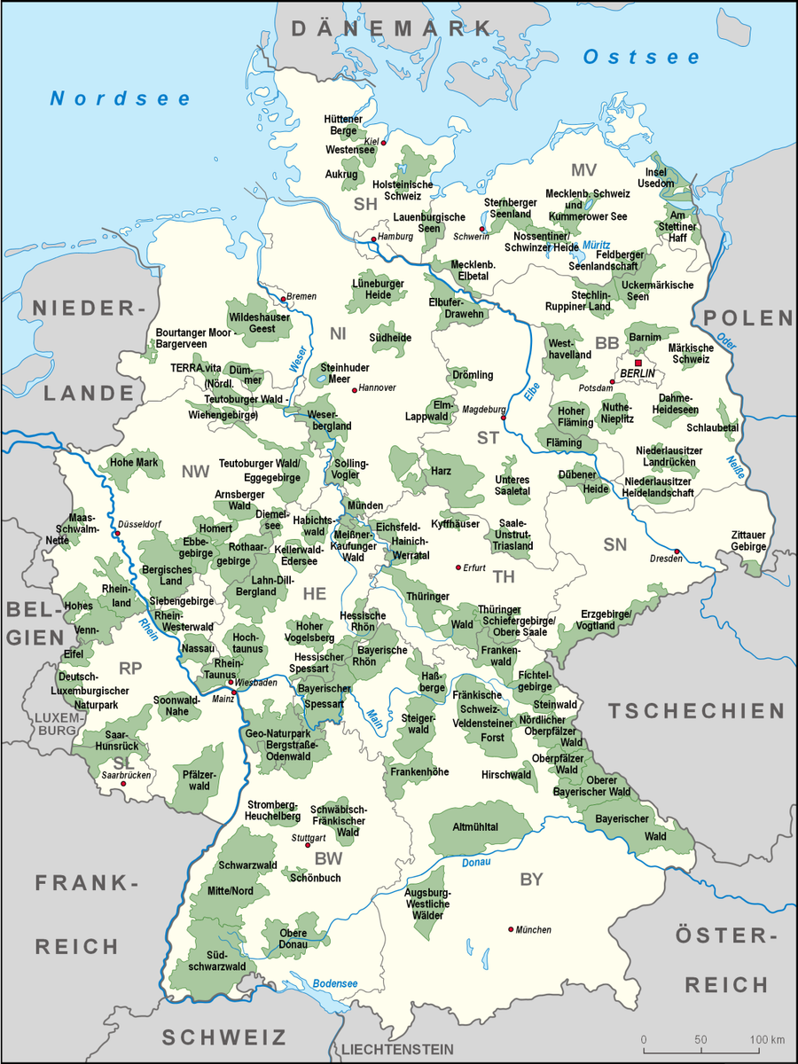 Karte Naturparks Deutschland