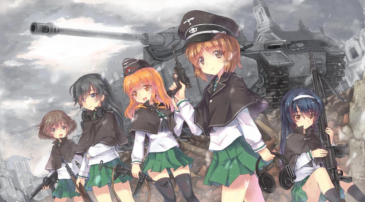 no guns just tanks in girls und panzer.j