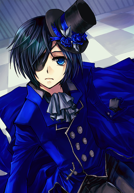 6050 - black butler blue eyes blue hair 