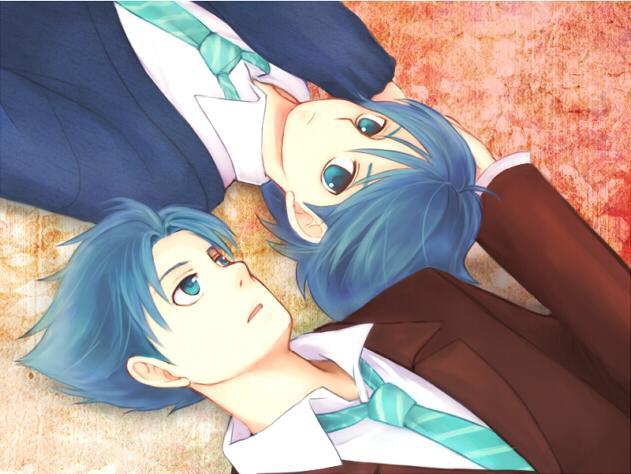 58807 - 2boys blue eyes blue hair crosso