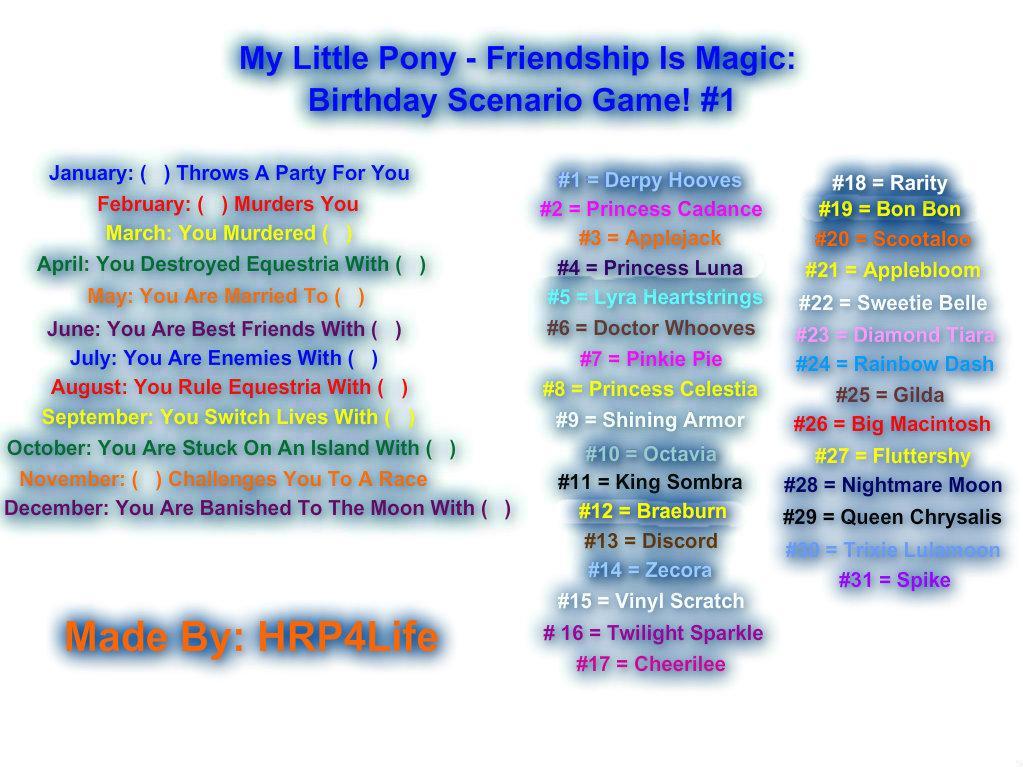 my little pony   birthday scenario game 