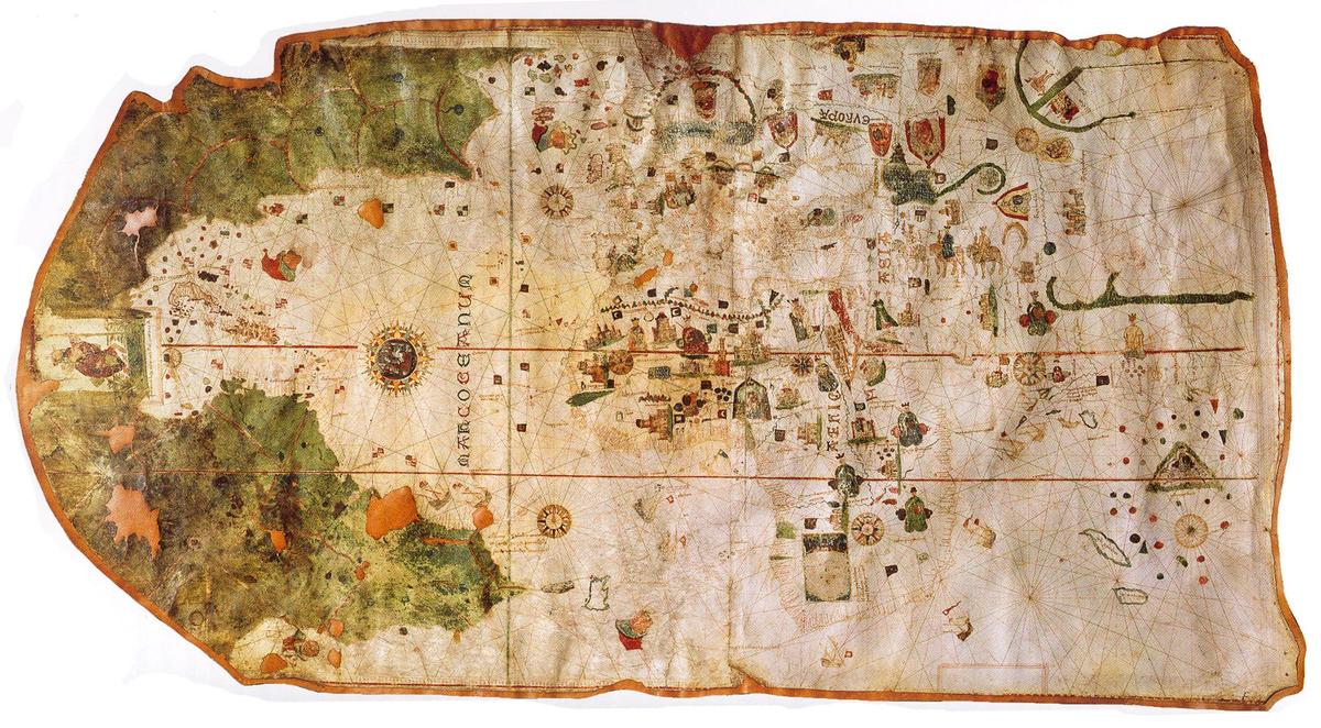 1500 map by Juan de la Cosa-North up