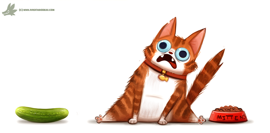 daily paint  1095  cats vs  cucumbers by