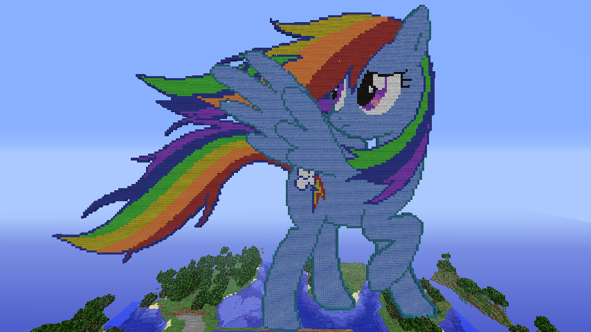 minecraft rainbow dash pixel art by rain