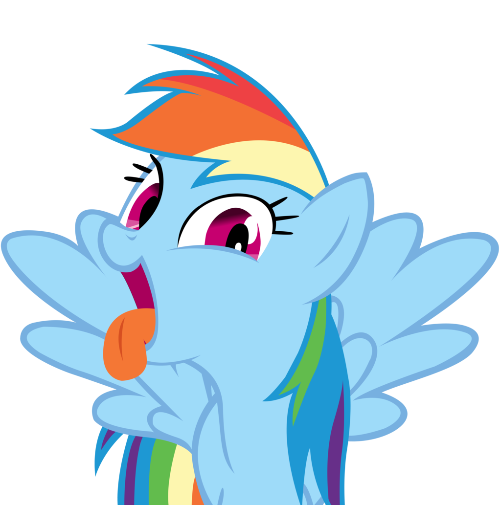 rainbow dash making a silly face by inte