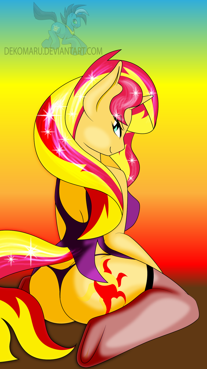 saucy anthro sunset shimmer by dekomaru-