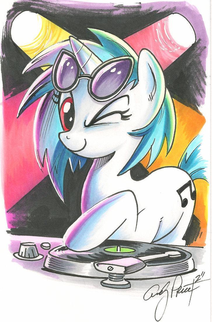 vinyl scratch marker sketch  my little p