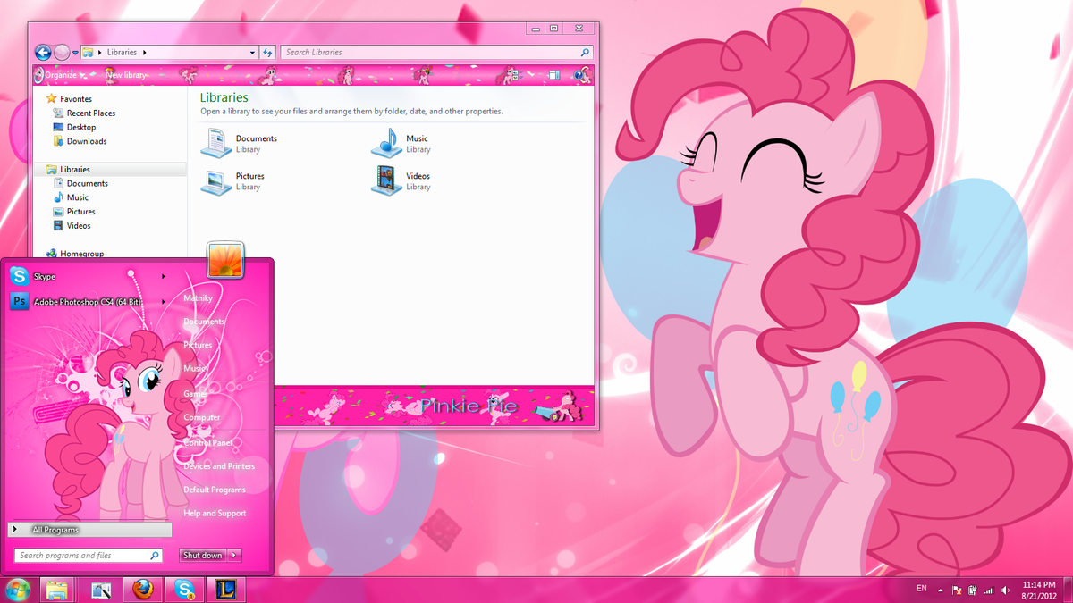 pinkie pie windows 7 theme by matniky-d5