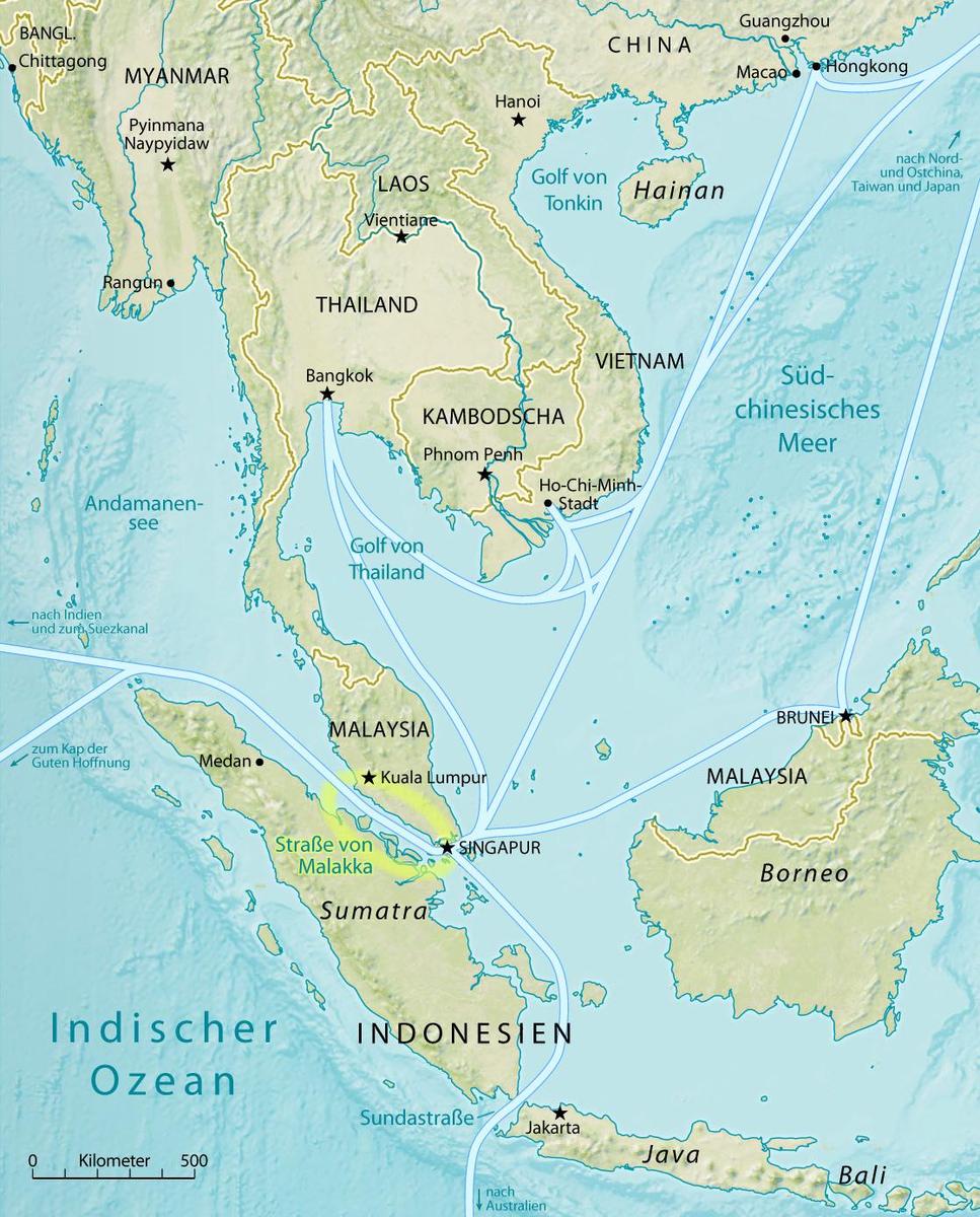 Map of the Strait of Malacca de