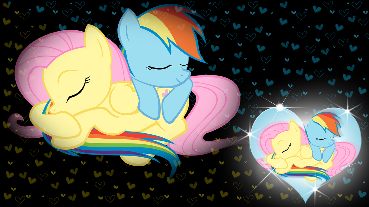 rainbow dash x fluttershy wallpaper by b