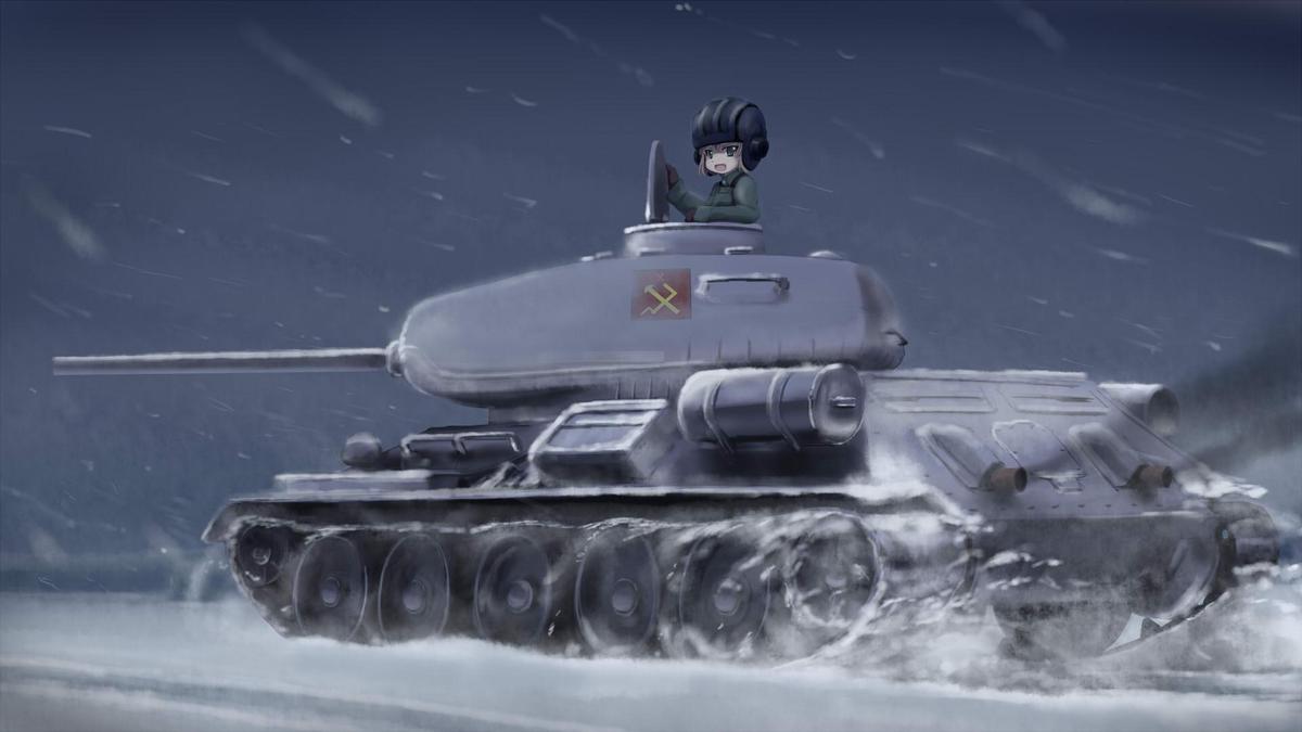 girls und panzer   katusha and t 34 85 b