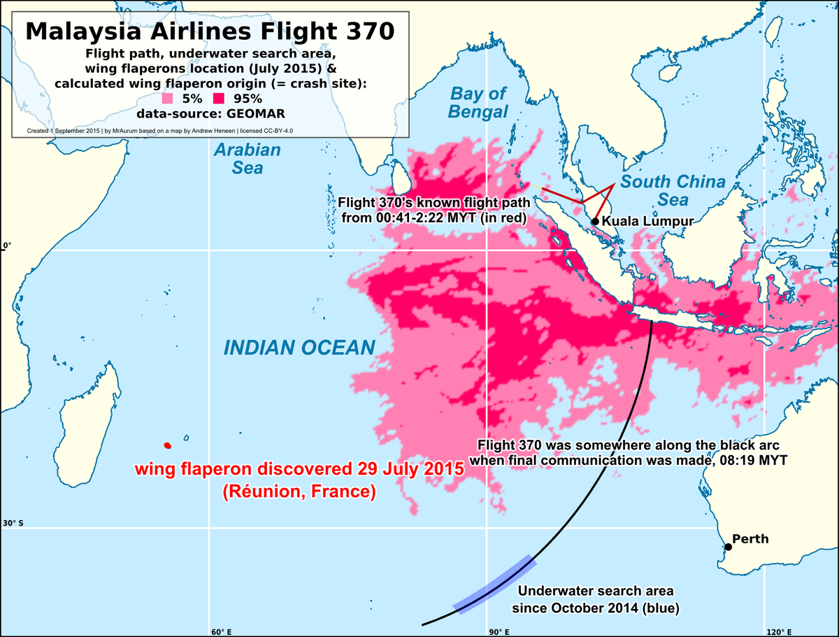 MH370 Malaysia Airlines Flight 370 map G