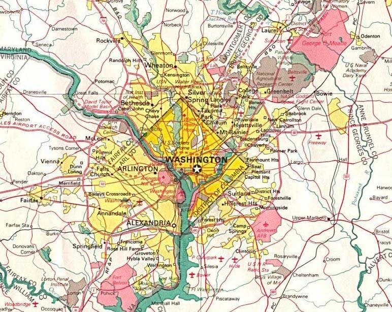 detailed road map of the Washington and 