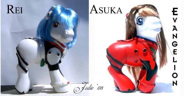 Rei and Asuka Evangelion MLP by tallterr