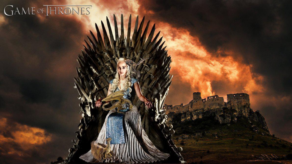 daenerys targaryen with dragons on iron 
