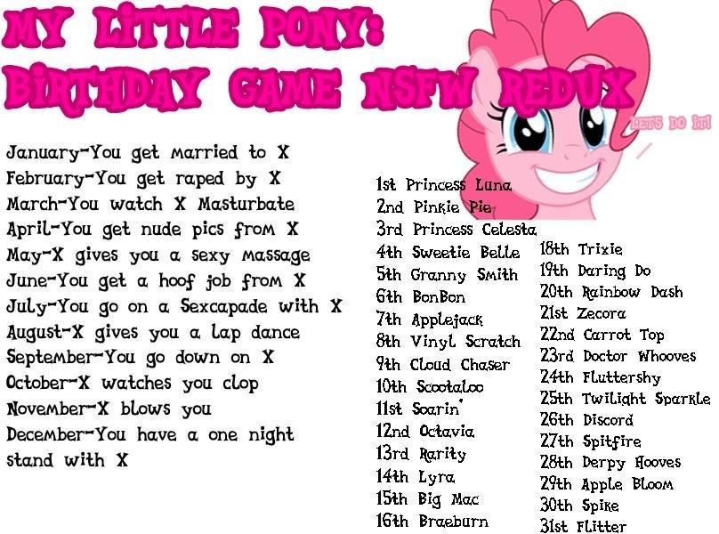 mlp birthday game nsfw by anthology of p
