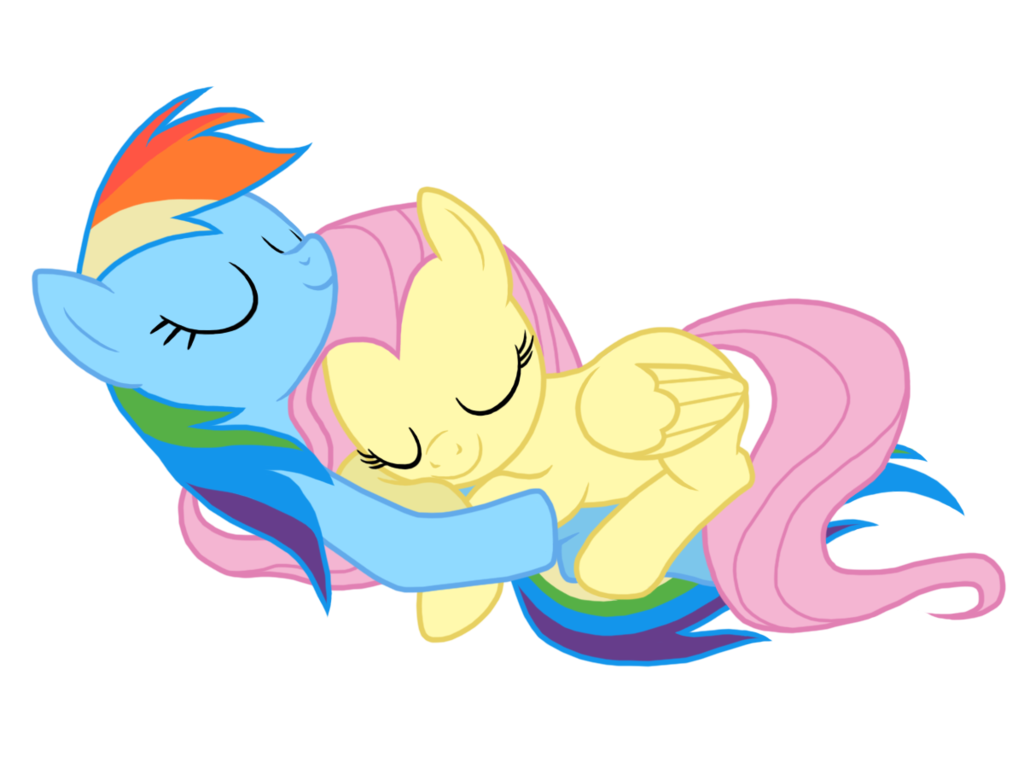 fluttershy and rainbow dash sleeping by 