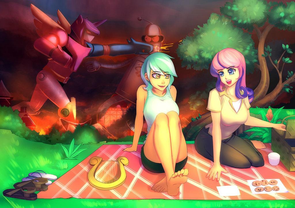 commission  background pony picnic by ba