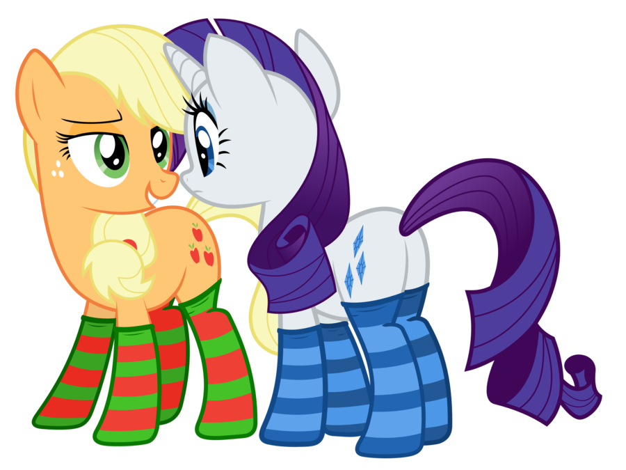 applejack and rarity w o background by a