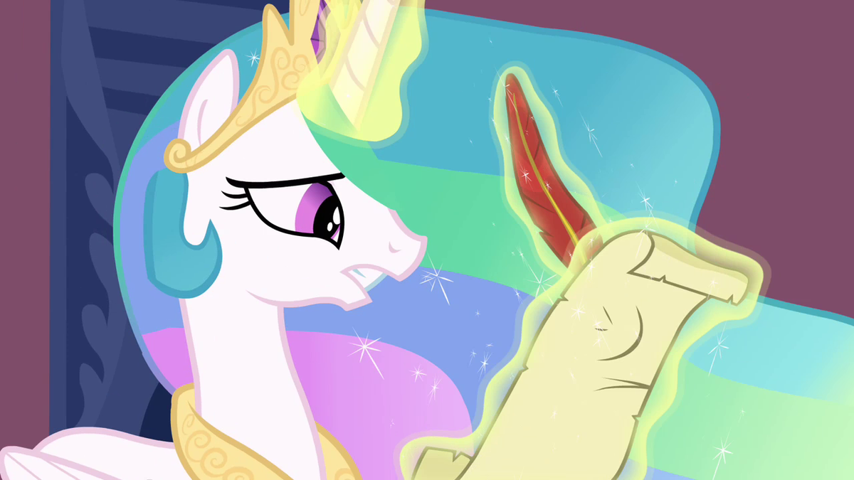 Celestia writes a letter to Twilight S3E