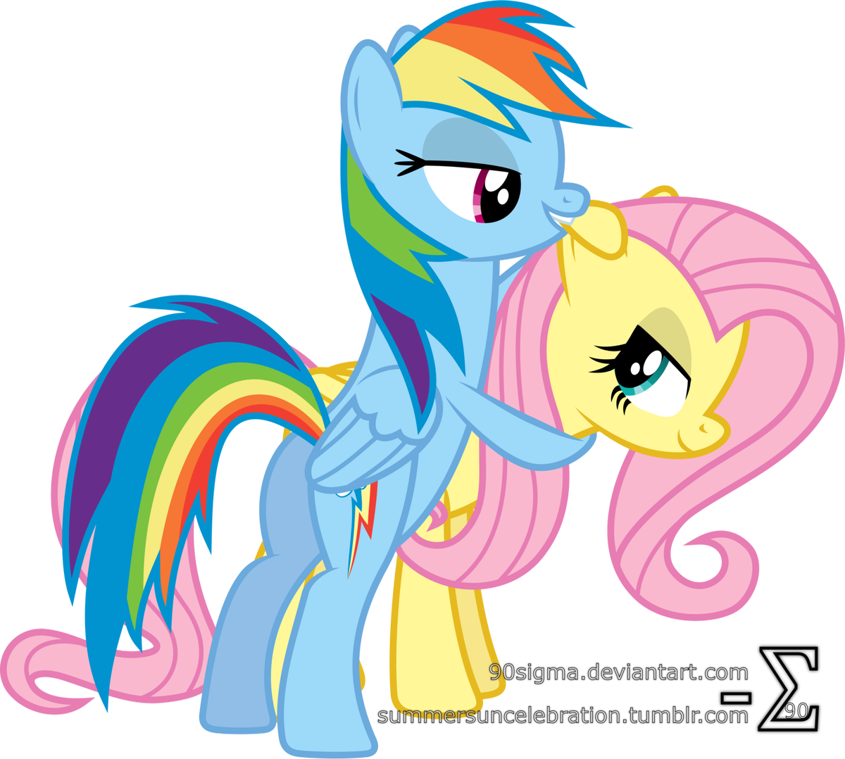 fluttershy and rainbow dash playing by 9