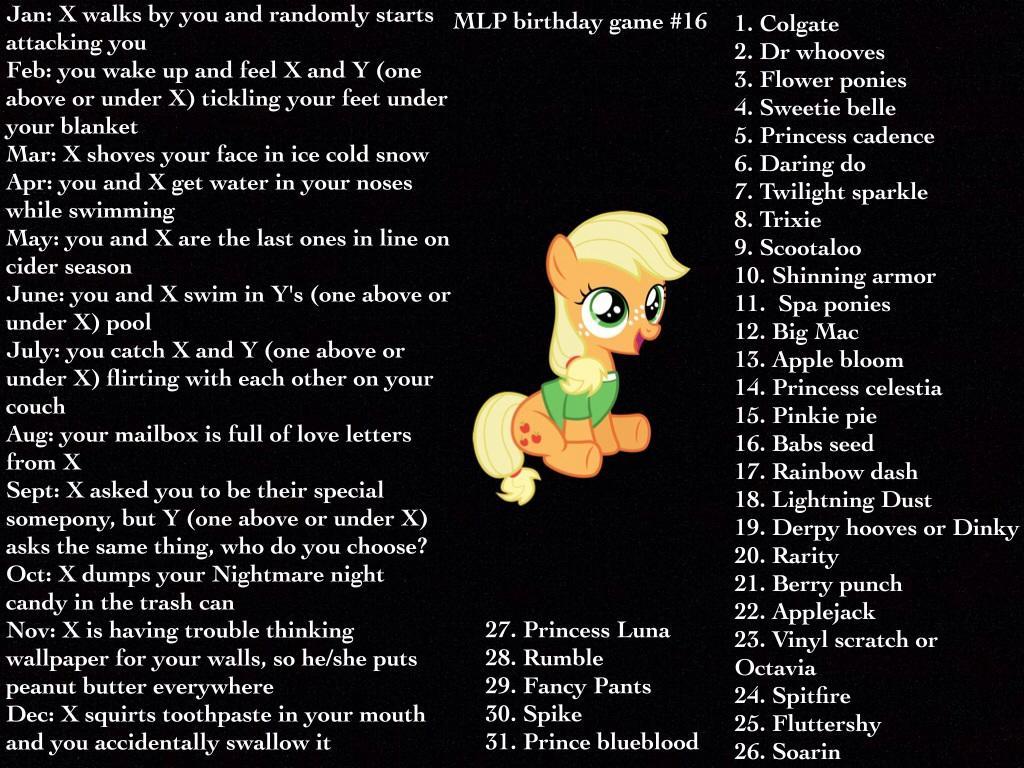 my little pony birthday game    by scoot