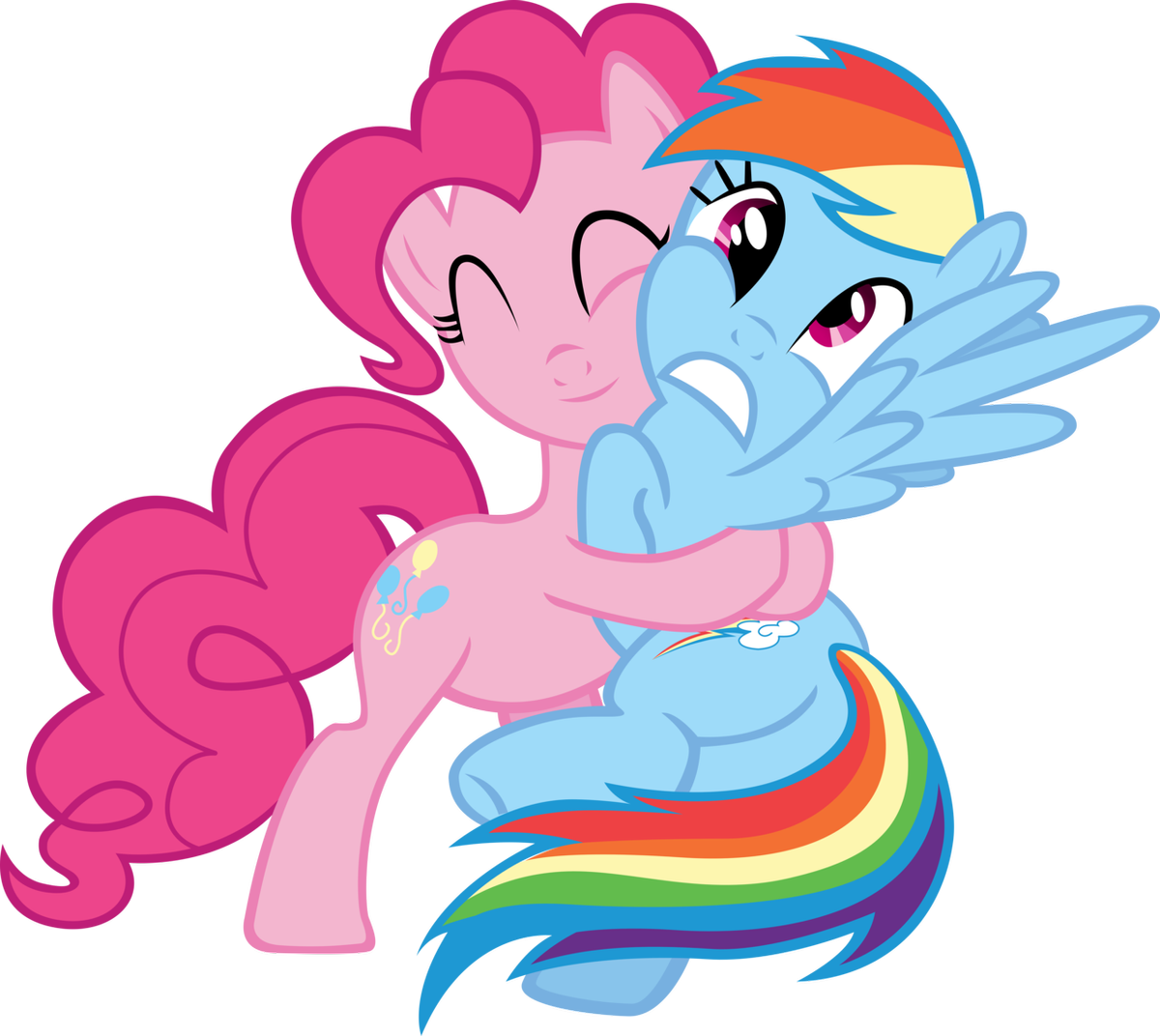 Spoilers pinkie pie hugs rainbow dash s3