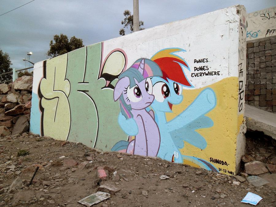 ponies everywhere graffiti by shinodage 