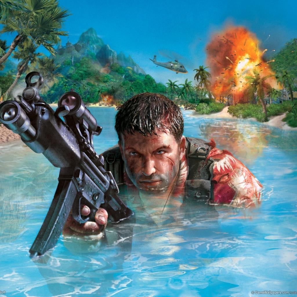 far cry jack carver soldier water palms 