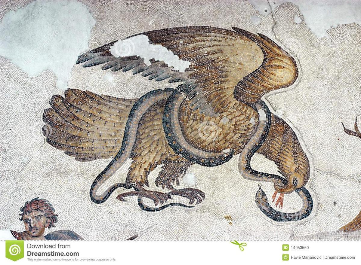 adler und schlange mosaik 14053560