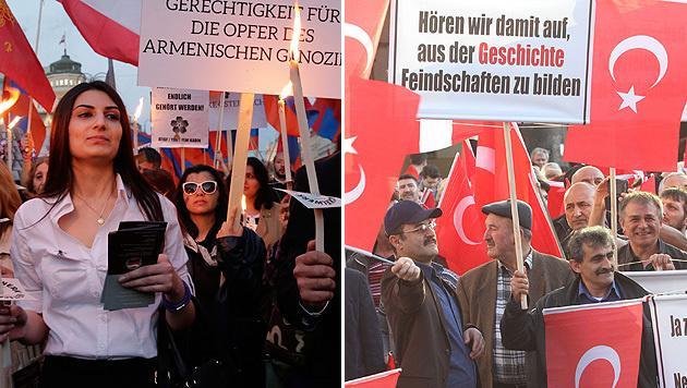 Gedenkmarsch und Pro-Tuerkei-Demo in Wie