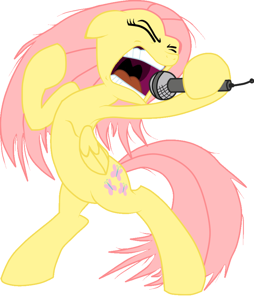 fluttershy singing vector by popuicat-d5