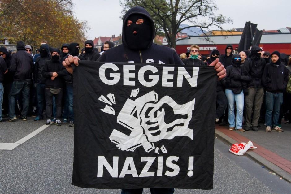 eine antifa demo vergangenen